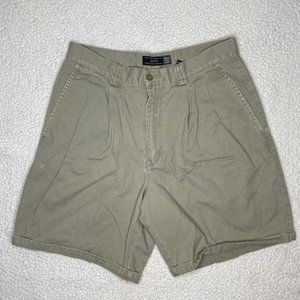 Y2K Gap Pleated Easy Fit Khaki Shorts: Size 32